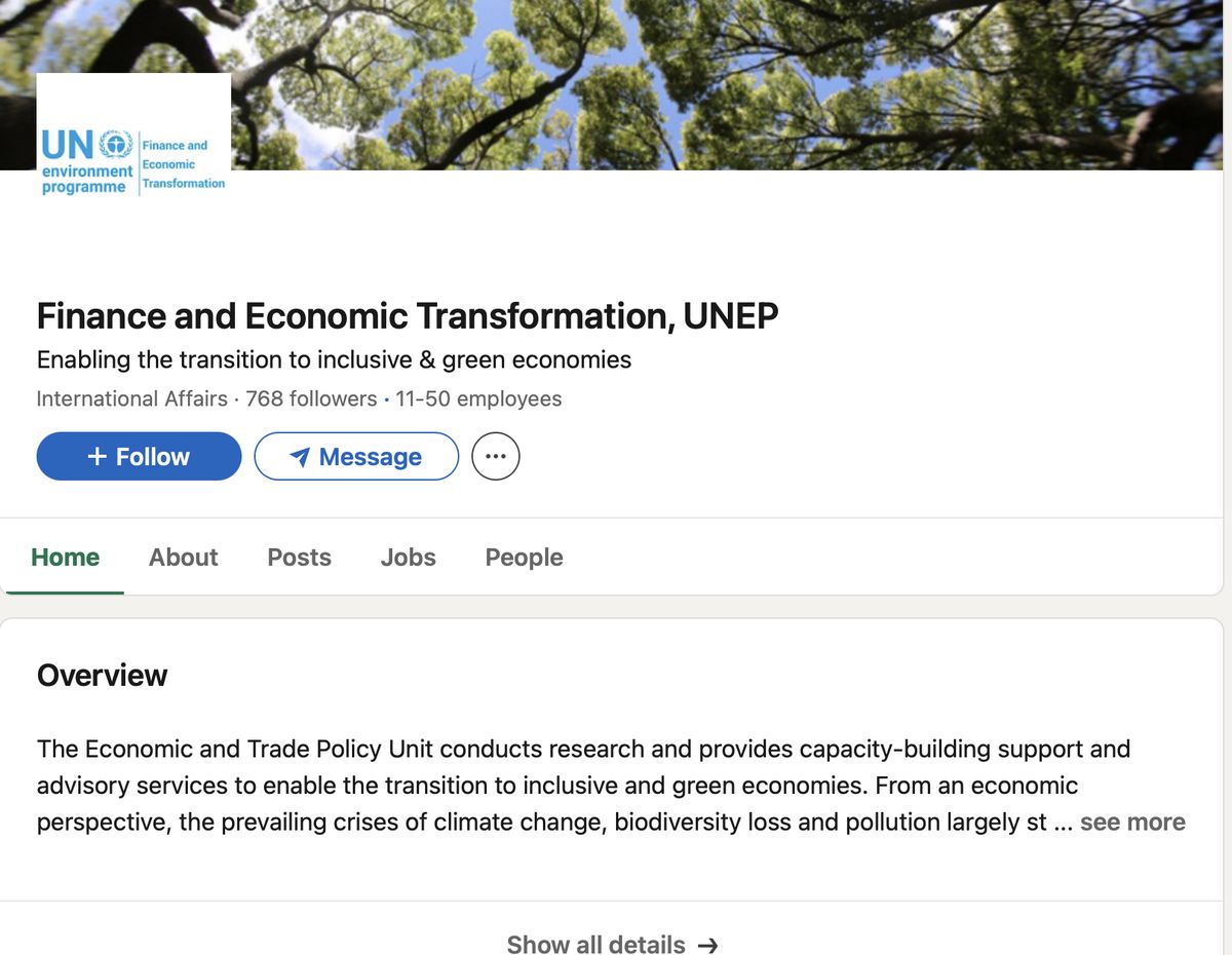 UNEP FET LinkedIn