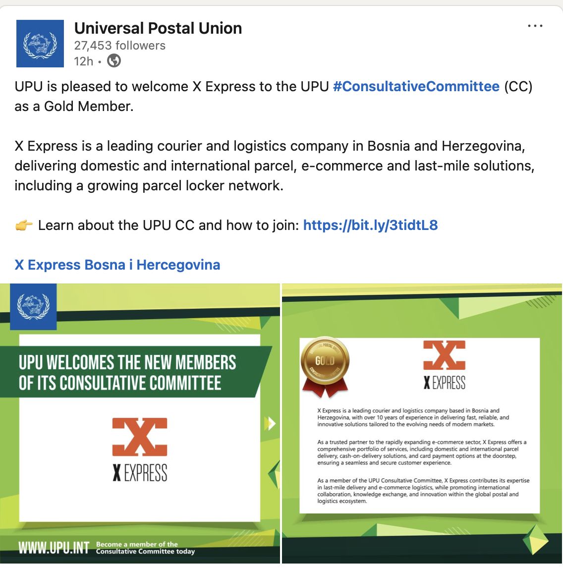 UPU LinkedIn content